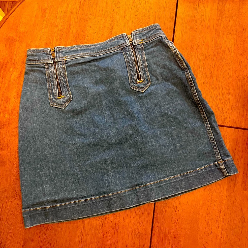 Pilcro and the Letterpress , denim mini skirt, size 10.